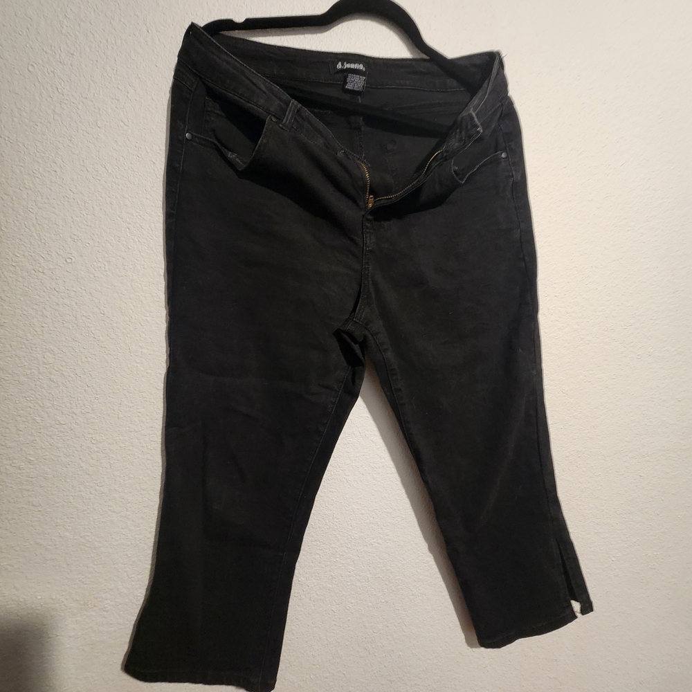 d. jeans Dark Denim Cropped Black Jeans